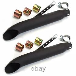 16 inch Turnout Universal Black Motorcycle Silencers New EXUTURN