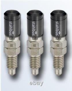 3x stahlbus bleeder screw with venting valve M8x1.25x16 + 2 alu caps anthracite