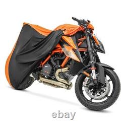 Motorcycle Cover Indoor Stretch M-L Garage Black-orange
