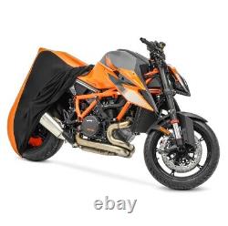 Motorcycle Cover Indoor Stretch M-L Garage Black-orange